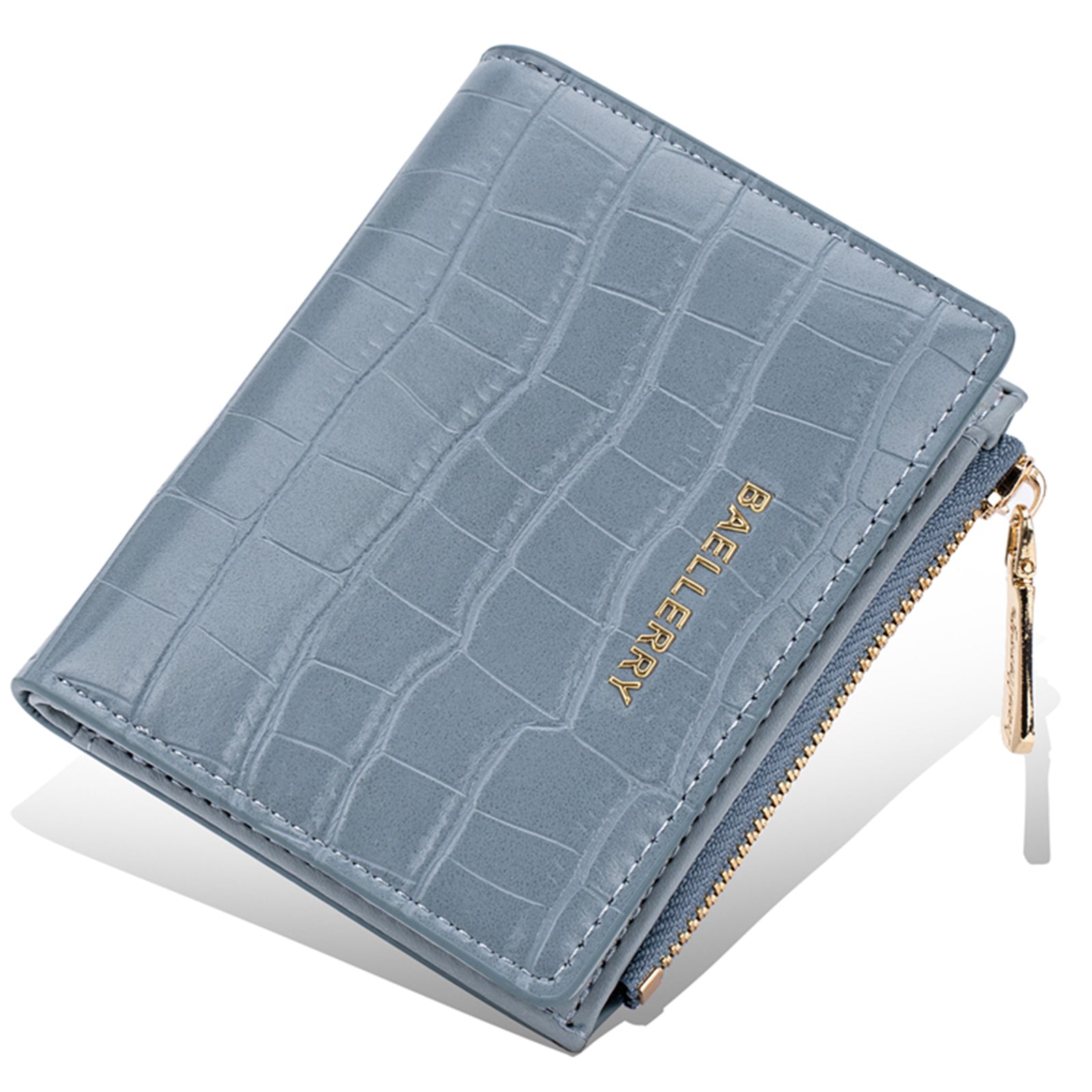BAELLERRY N8325 Women Stone Texture PU Leather Zipper Pocket Short Wallet