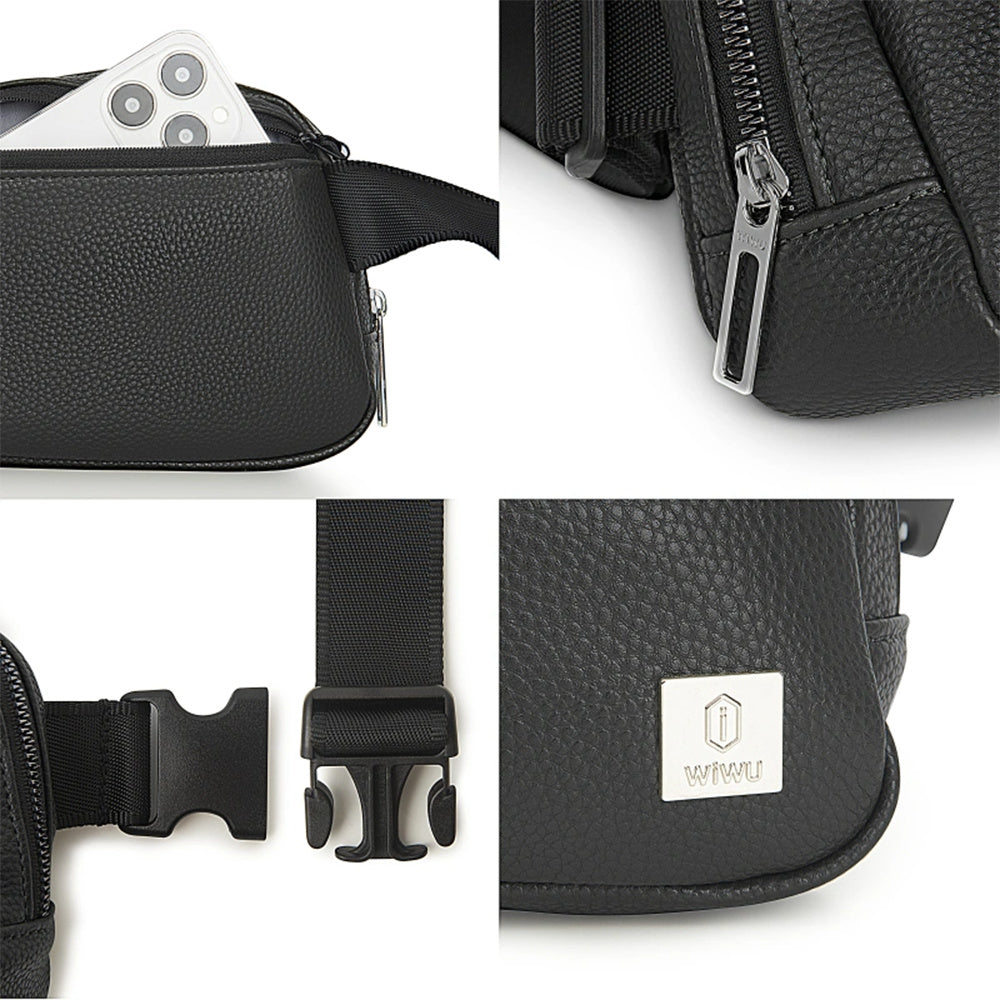 WIWU LULU Unisex Single Shoulder Bag Casual PU Leather Crossbody Bag
