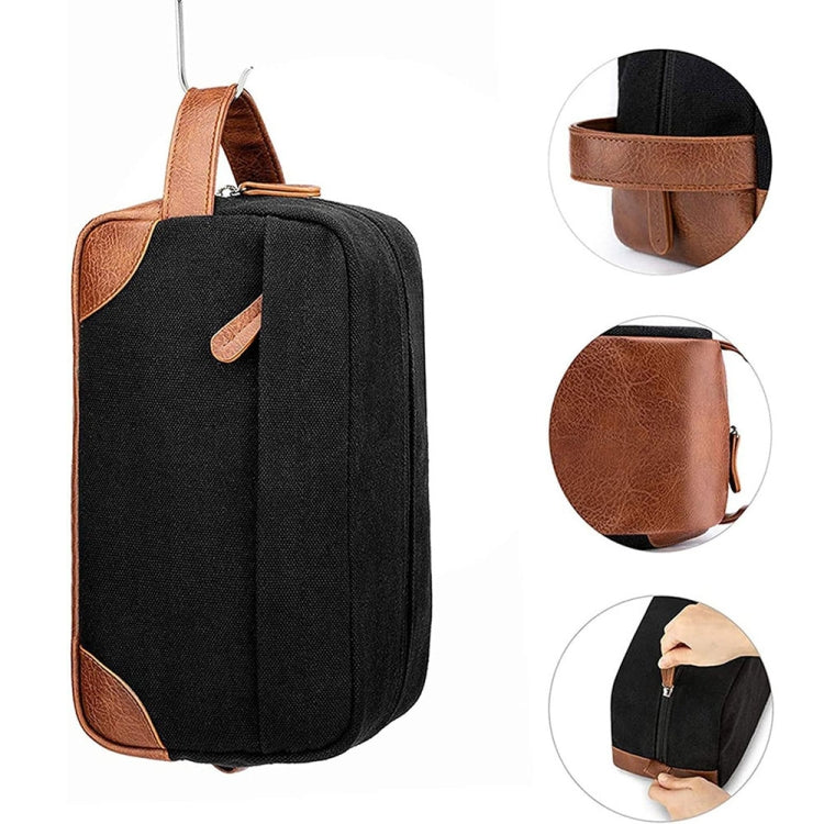 Waterproof PU Leather+Oxford Cloth Men Travel Toiletries Storage Bag