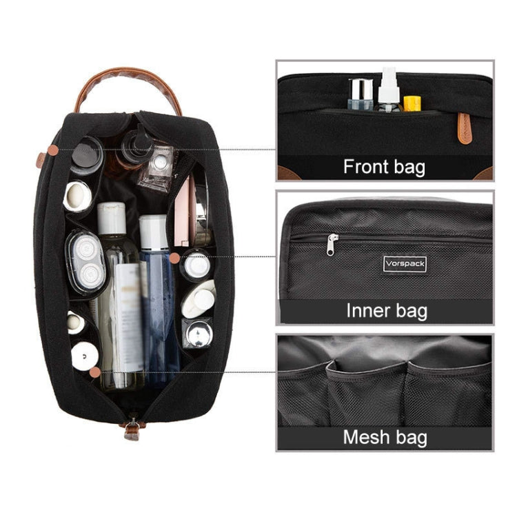 Waterproof PU Leather+Oxford Cloth Men Travel Toiletries Storage Bag