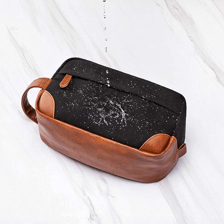 Waterproof PU Leather+Oxford Cloth Men Travel Toiletries Storage Bag