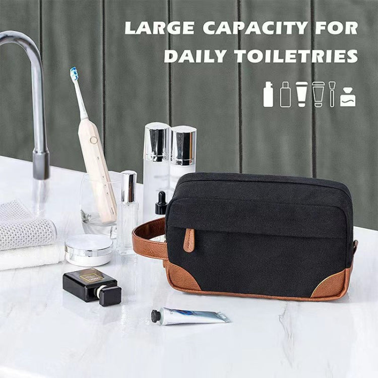 Waterproof PU Leather+Oxford Cloth Men Travel Toiletries Storage Bag