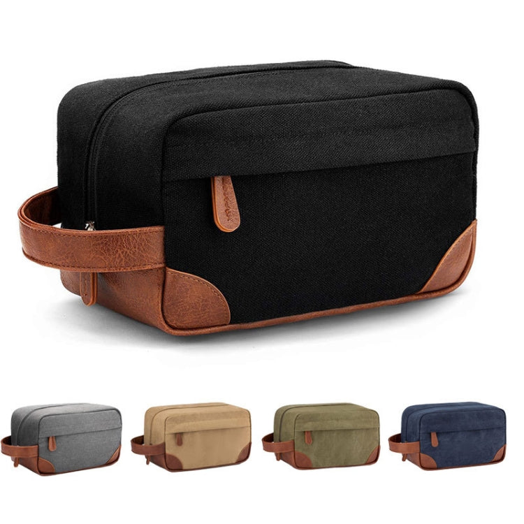 Waterproof PU Leather+Oxford Cloth Men Travel Toiletries Storage Bag