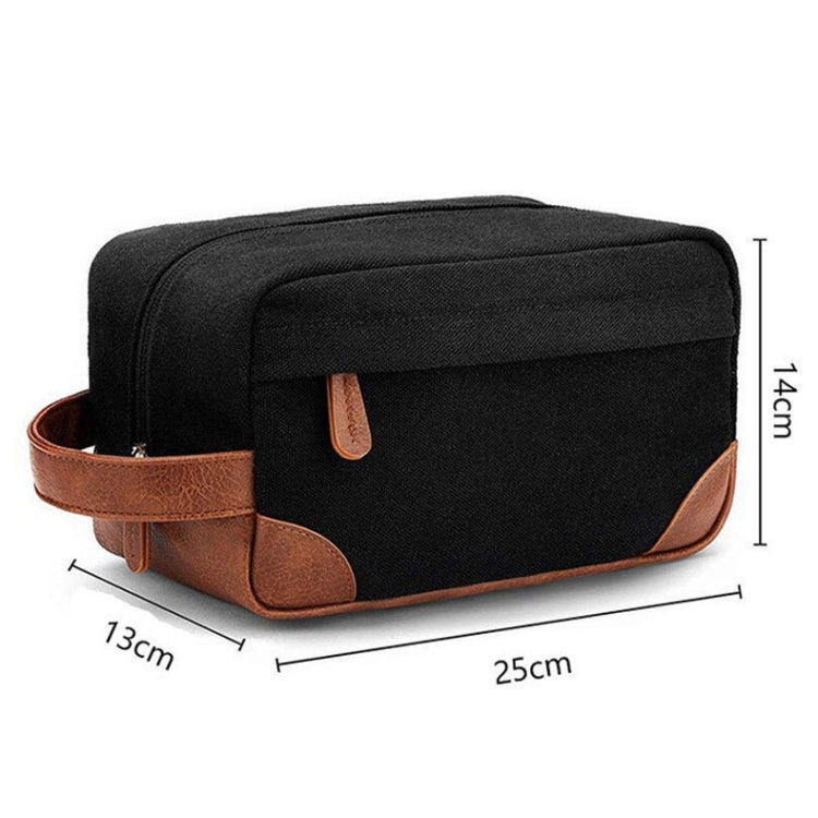 Waterproof PU Leather+Oxford Cloth Men Travel Toiletries Storage Bag