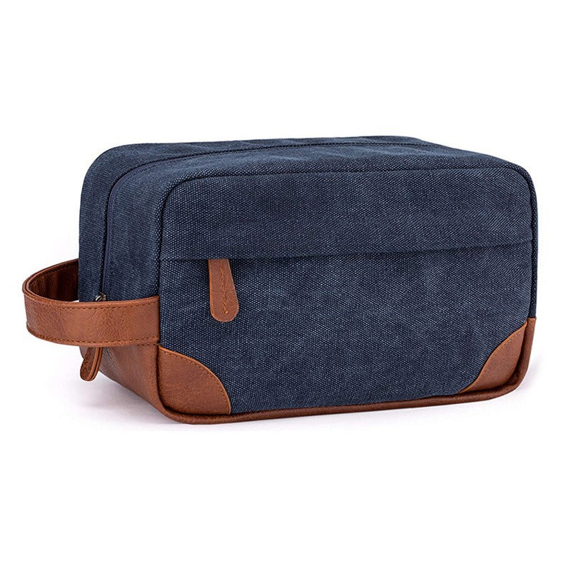 Waterproof PU Leather+Oxford Cloth Men Travel Toiletries Storage Bag