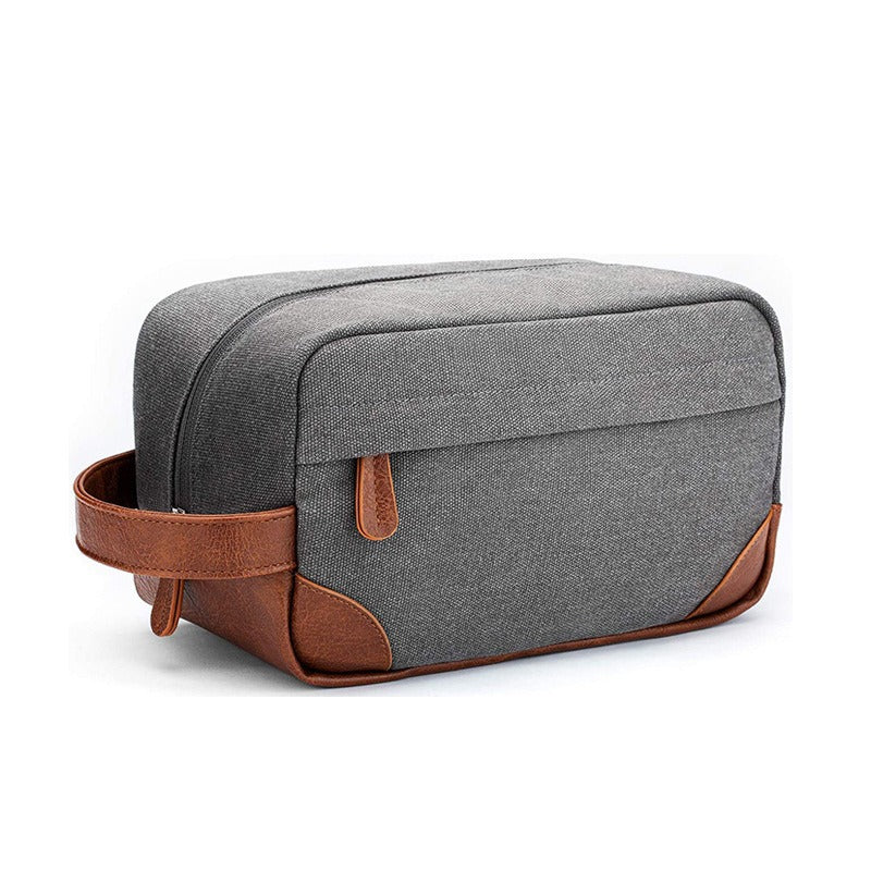 Waterproof PU Leather+Oxford Cloth Men Travel Toiletries Storage Bag