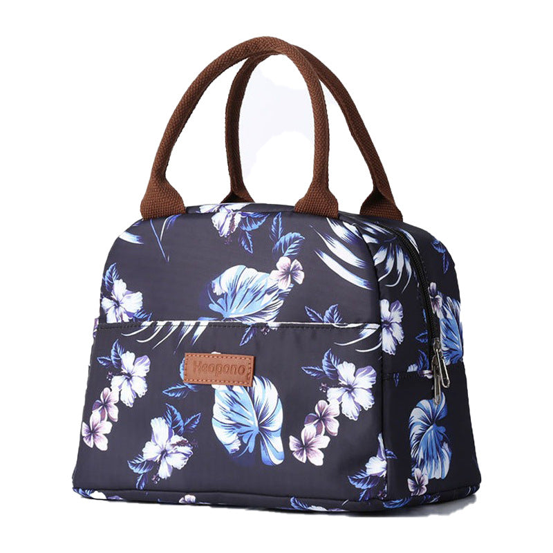 HEOPONO Stylish Insulated Lunch Tote Bag Oxford Cloth Bento Box Cooler Bag