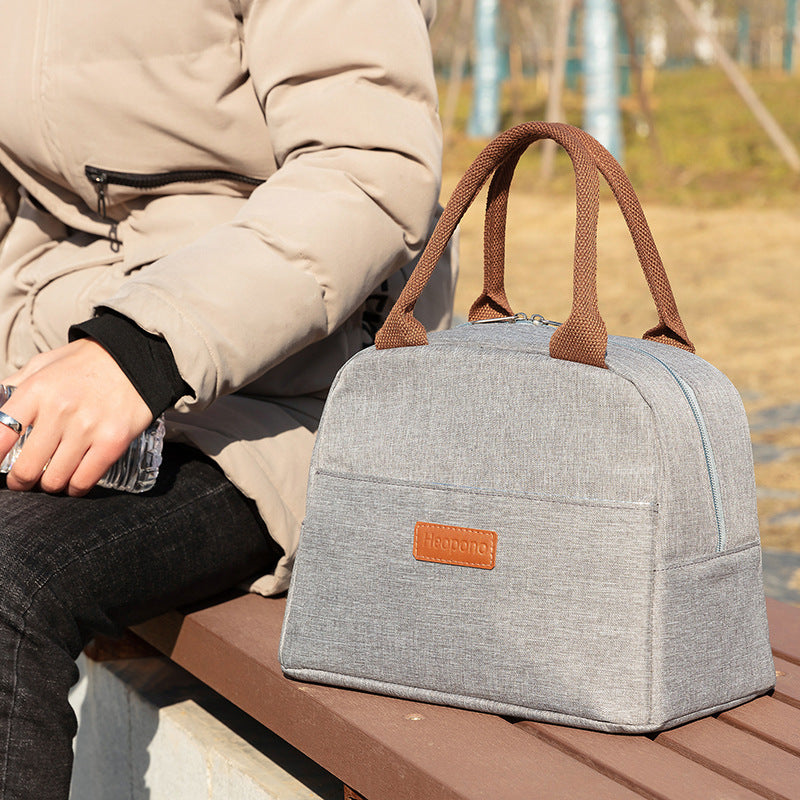 HEOPONO Stylish Insulated Lunch Tote Bag Oxford Cloth Bento Box Cooler Bag