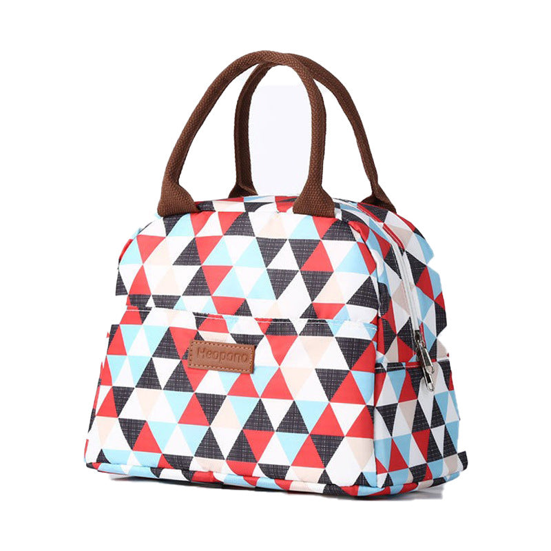 HEOPONO Stylish Insulated Lunch Tote Bag Oxford Cloth Bento Box Cooler Bag