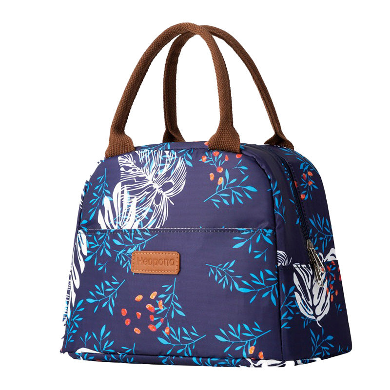 HEOPONO Stylish Insulated Lunch Tote Bag Oxford Cloth Bento Box Cooler Bag