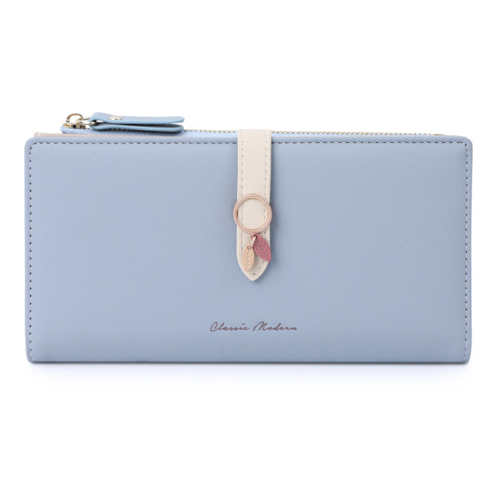 TAILIAN T3676-242 Ladies Purse PU Leather Bi-fold Long Wallet with Card Slots Zipper Pocket