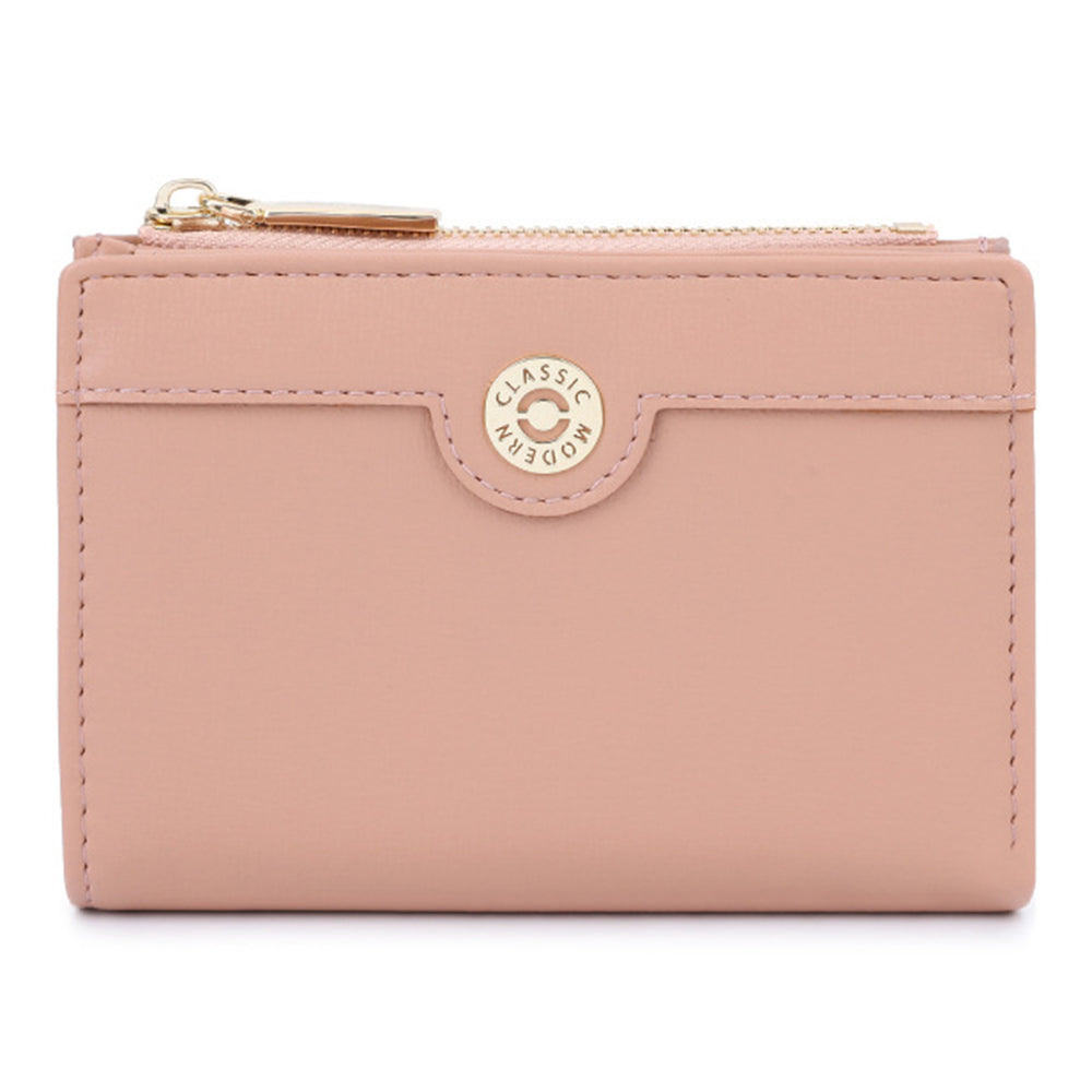 TAILIAN T2602-340 Women PU Leather Bi-fold Short Wallet Zipper Coin Purse