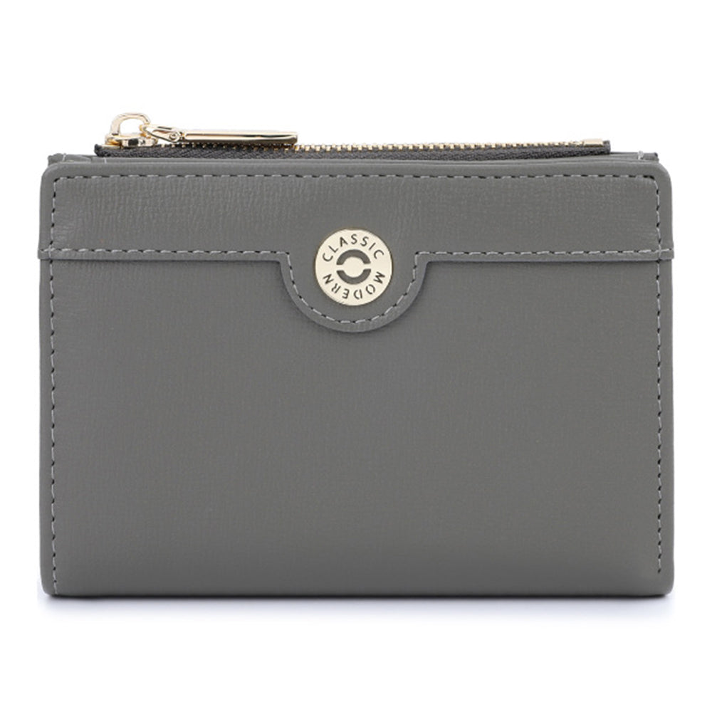 TAILIAN T2602-340 Women PU Leather Bi-fold Short Wallet Zipper Coin Purse