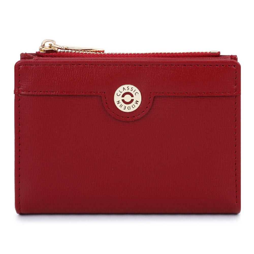 TAILIAN T2602-340 Women PU Leather Bi-fold Short Wallet Zipper Coin Purse