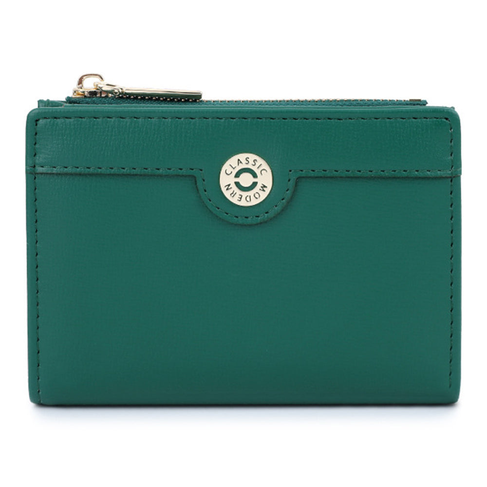 TAILIAN T2602-340 Women PU Leather Bi-fold Short Wallet Zipper Coin Purse