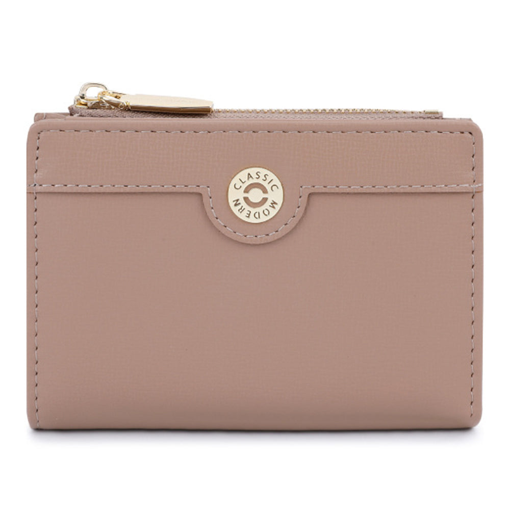 TAILIAN T2602-340 Women PU Leather Bi-fold Short Wallet Zipper Coin Purse