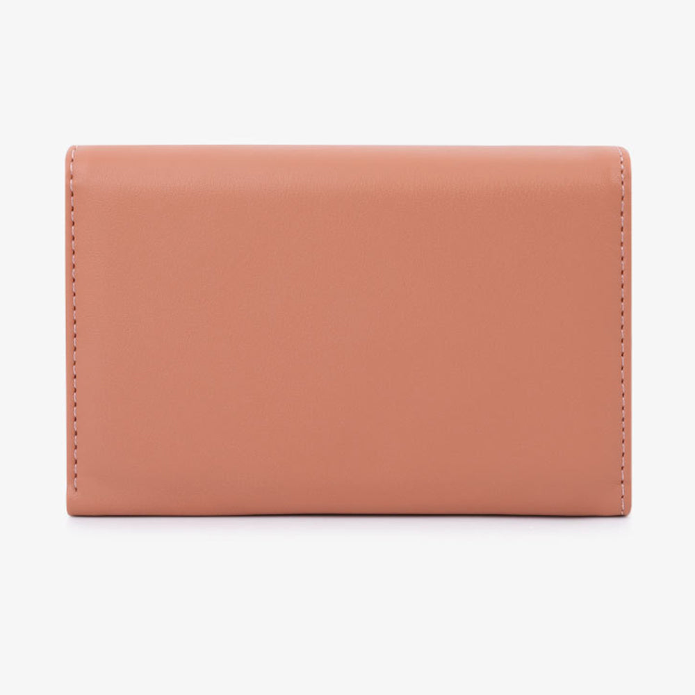 TAILIAN T6223-013 Faux Pearl Decor Women PU Leather Tri-fold Wallet Zipper Coin Purse