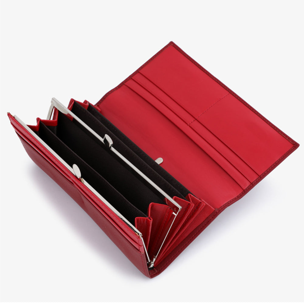 TAILIAN T88200-374 Flower Decor Fashion Women Clutch PU Leather Long Purse