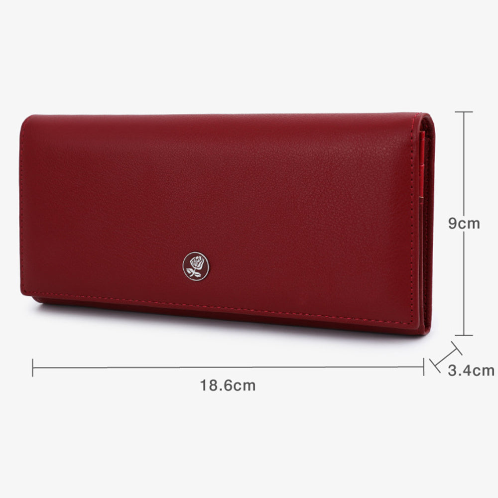 TAILIAN T88200-374 Flower Decor Fashion Women Clutch PU Leather Long Purse