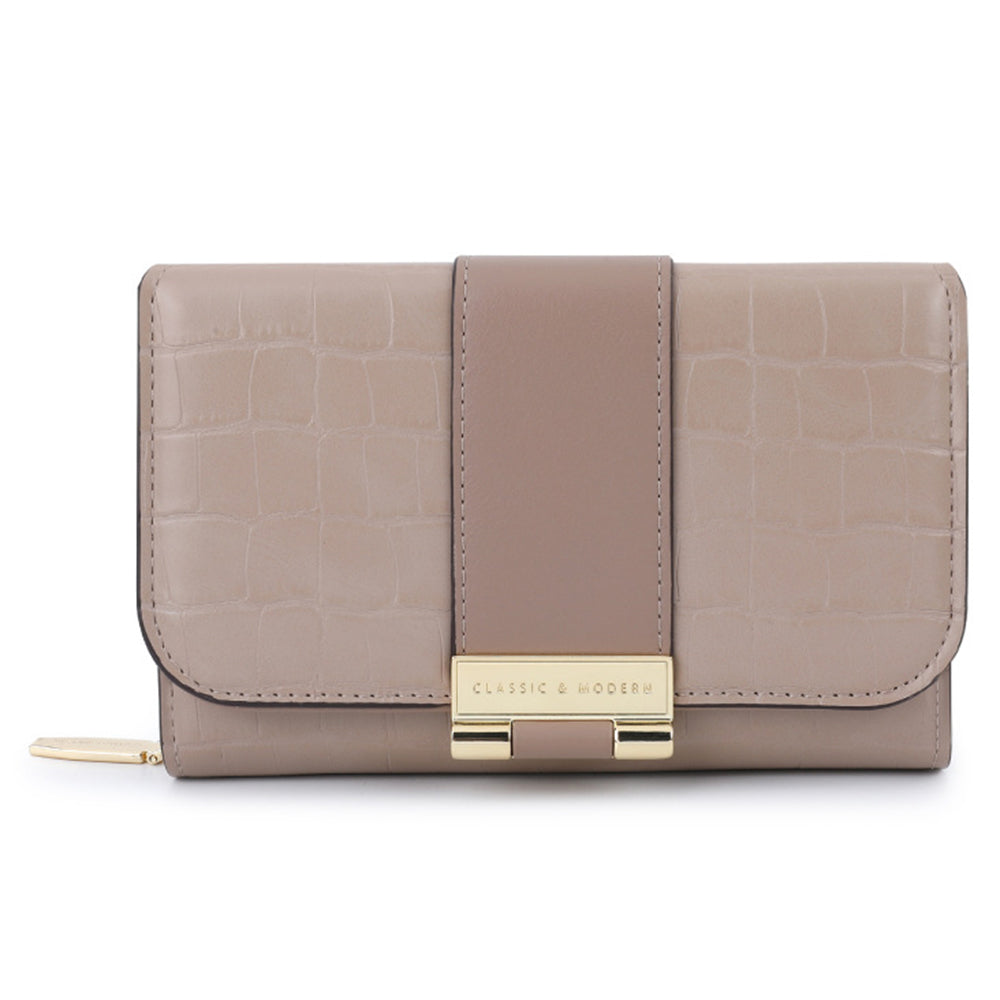 TAILIAN T2713-030 Crocodile Texture Women Wallet PU Leather Zipper Pocket Clutch Bag