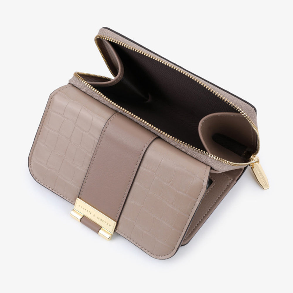 TAILIAN T2713-030 Crocodile Texture Women Wallet PU Leather Zipper Pocket Clutch Bag