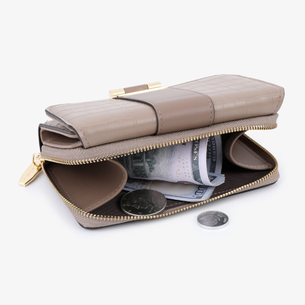TAILIAN T2713-030 Crocodile Texture Women Wallet PU Leather Zipper Pocket Clutch Bag