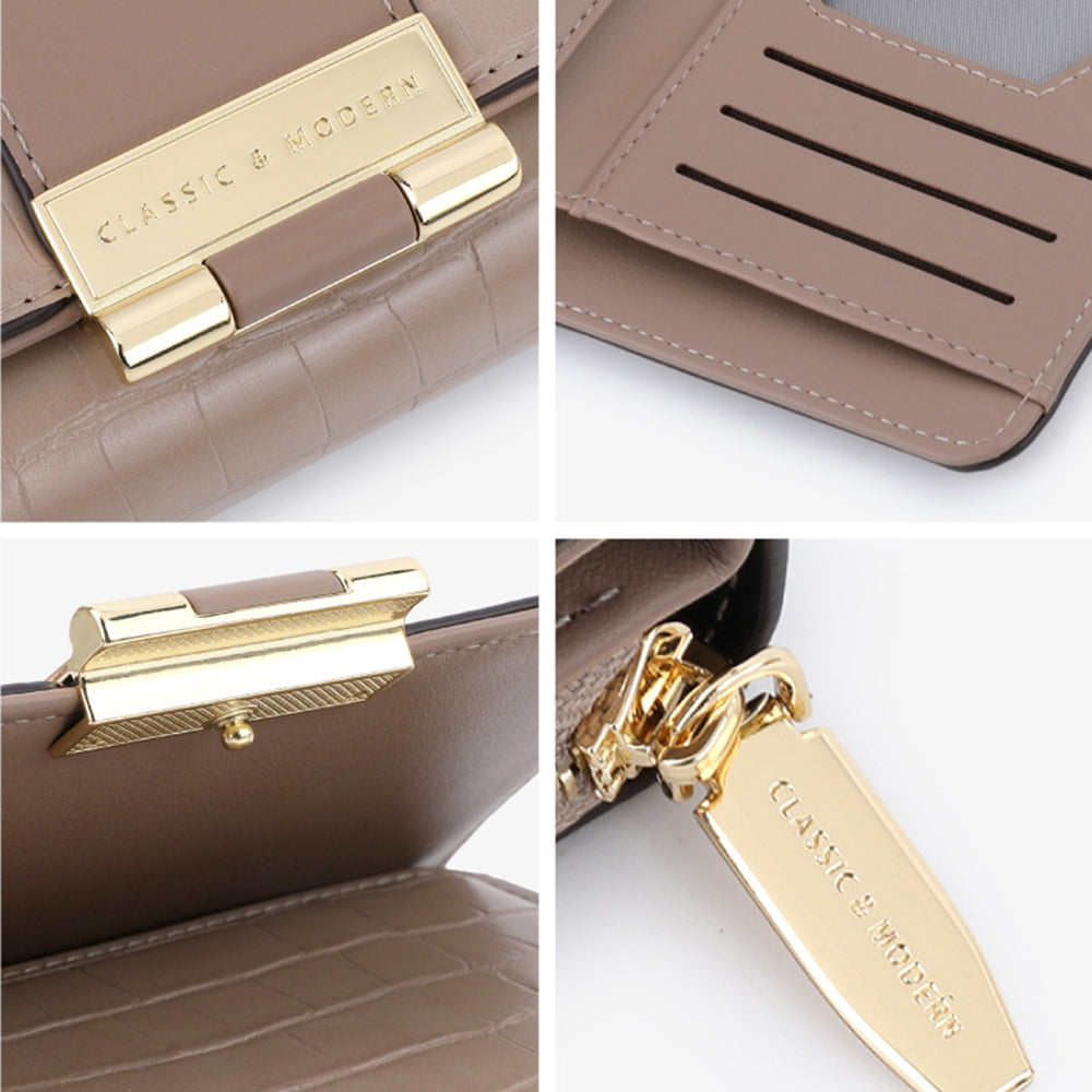 TAILIAN T2713-030 Crocodile Texture Women Wallet PU Leather Zipper Pocket Clutch Bag