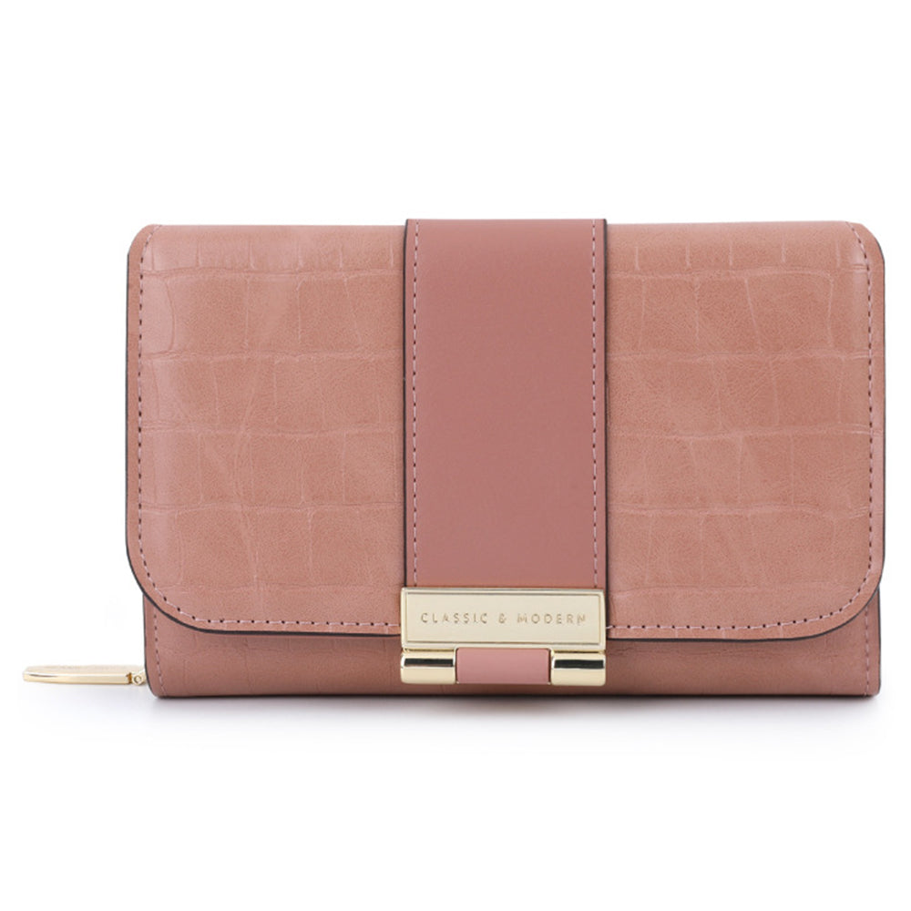 TAILIAN T2713-030 Crocodile Texture Women Wallet PU Leather Zipper Pocket Clutch Bag