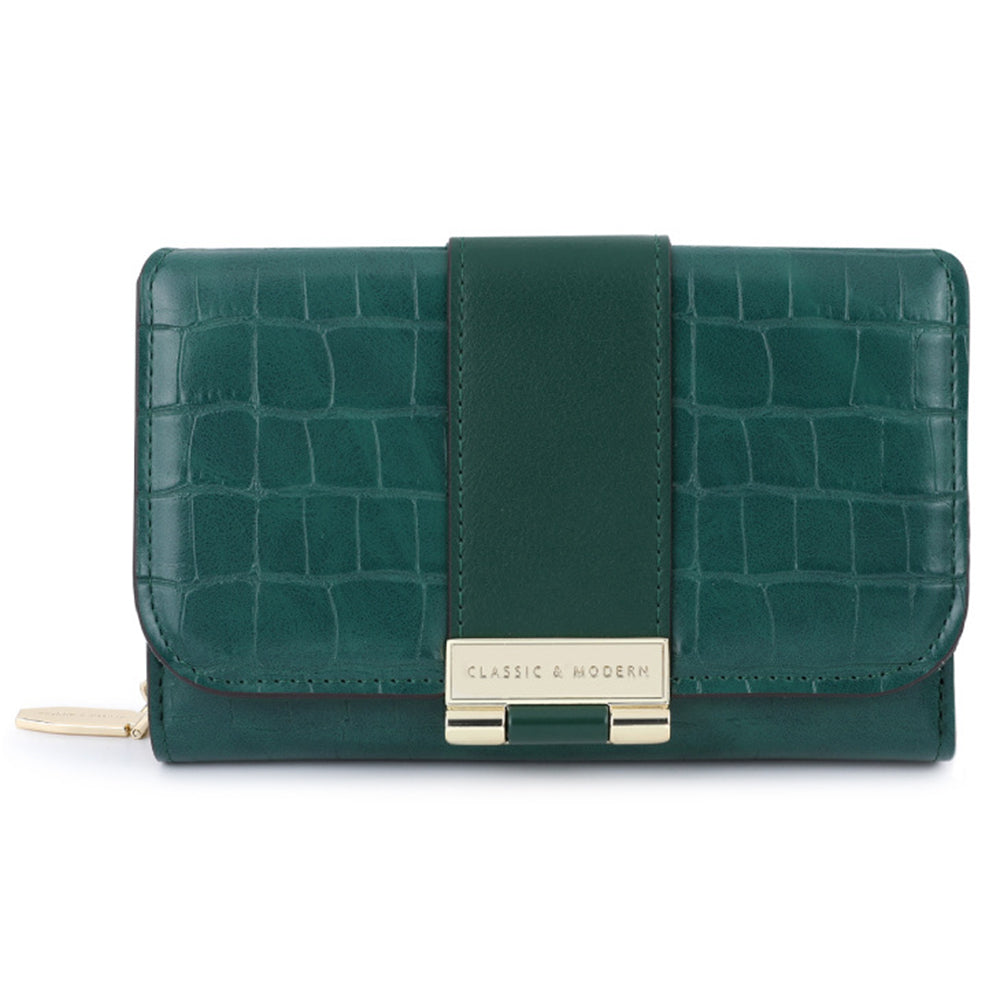 TAILIAN T2713-030 Crocodile Texture Women Wallet PU Leather Zipper Pocket Clutch Bag