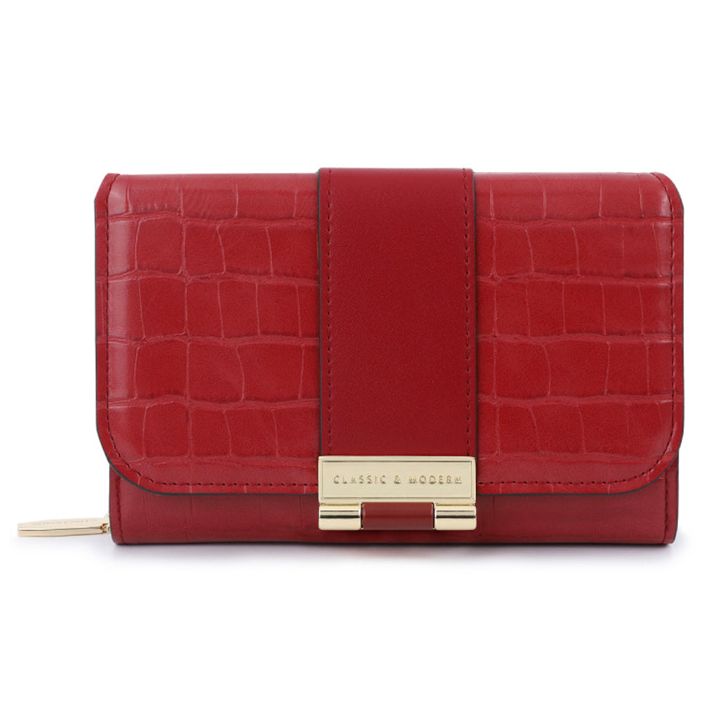 TAILIAN T2713-030 Crocodile Texture Women Wallet PU Leather Zipper Pocket Clutch Bag