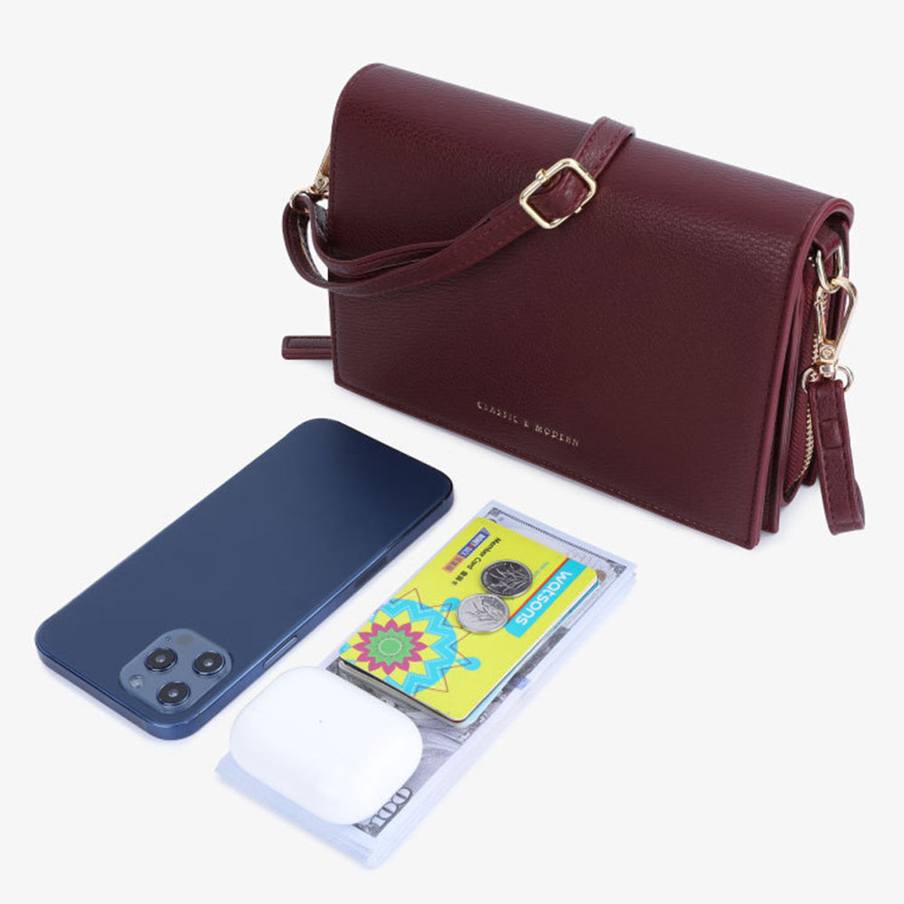 TAILIAN TC5109-003 Crossbody Phone Bag Vintage Leather Phone Purses Wallet Shoulder Bag