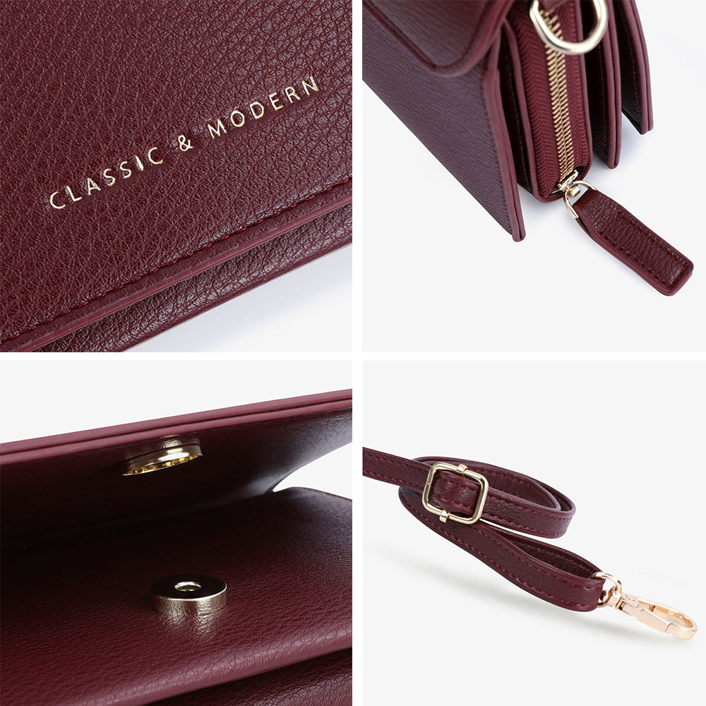 TAILIAN TC5109-003 Crossbody Phone Bag Vintage Leather Phone Purses Wallet Shoulder Bag