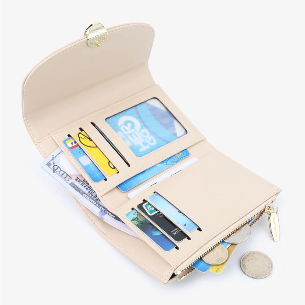 TAILIAN T6223-028 PU Leather Wallet Women Card Cash Holder Folding Purse