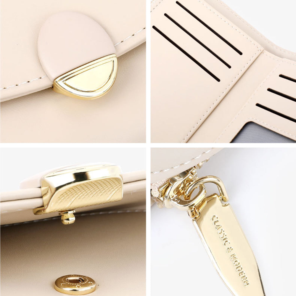 TAILIAN T6223-028 PU Leather Wallet Women Card Cash Holder Folding Purse