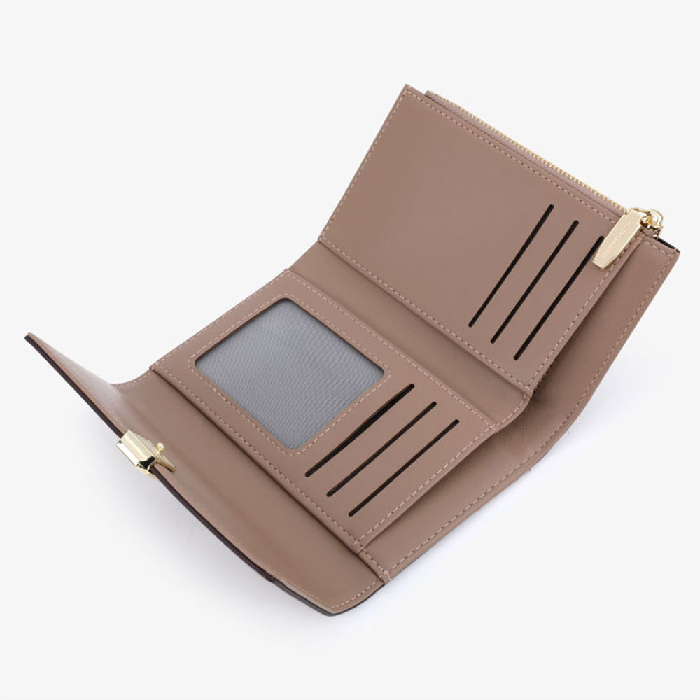 TAILIAN T6223-005 Stylish PU Leather Women Wallet Card Cash Holder Folding Purse - Red