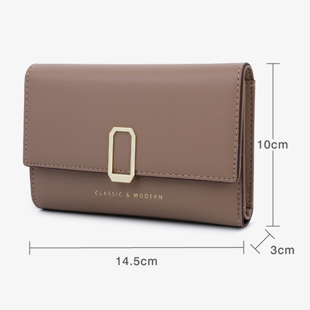TAILIAN T6223-005 Stylish PU Leather Women Wallet Card Cash Holder Folding Purse - Red
