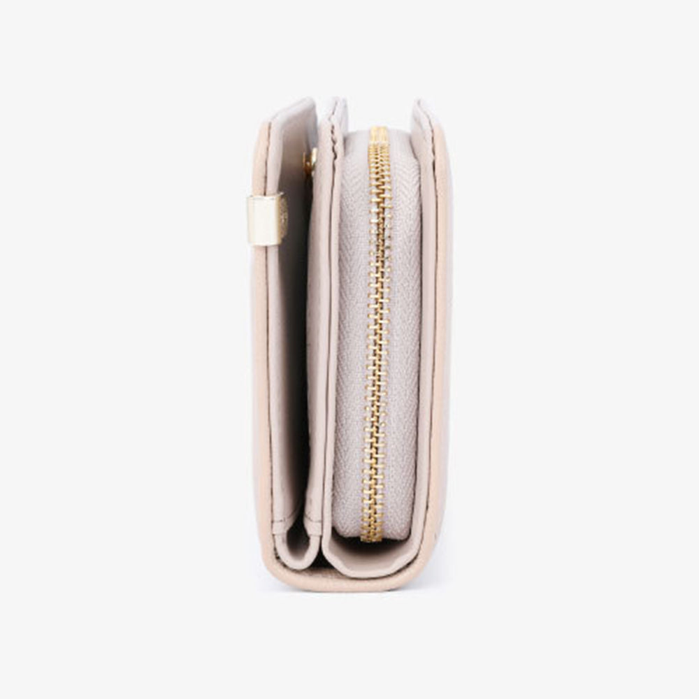 TAILIAN T2711-006 Pearl Decor Stylish Women Wallet PU Leather Zipper Pocket Purse
