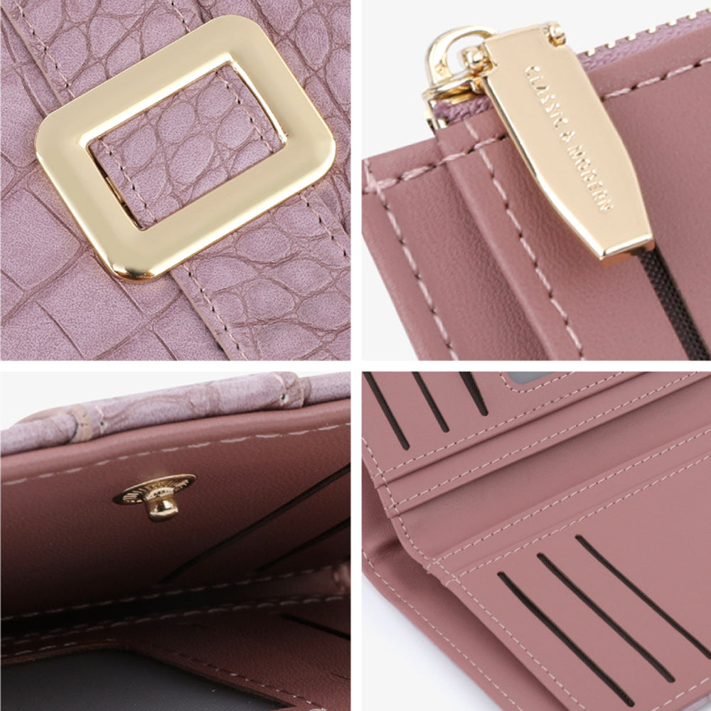 TAILIAN T2607-029 Crocodile Texture PU Leather Women Wallet with Zipper Pocket