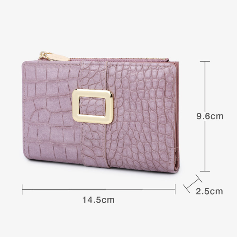 TAILIAN T2607-029 Crocodile Texture PU Leather Women Wallet with Zipper Pocket