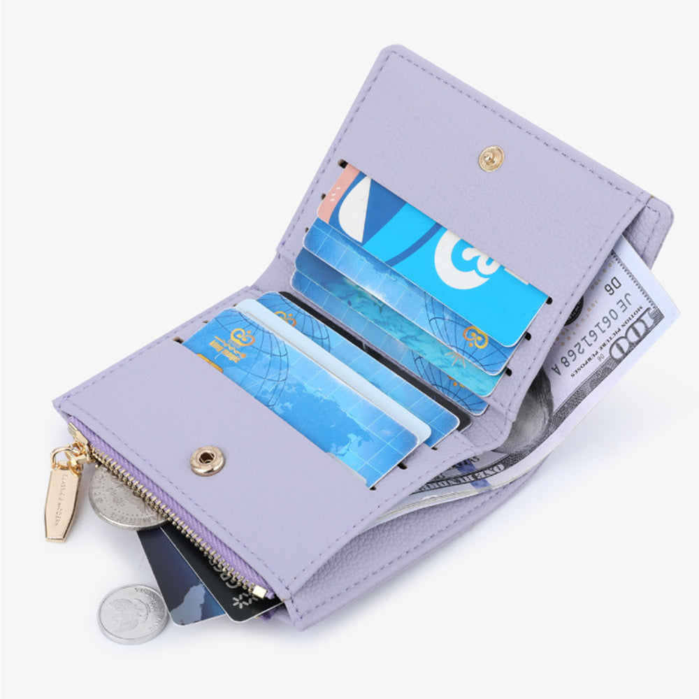 TAILIAN T2051-006 Litchi Texture PU Leather Women Short Wallet Folding Purse