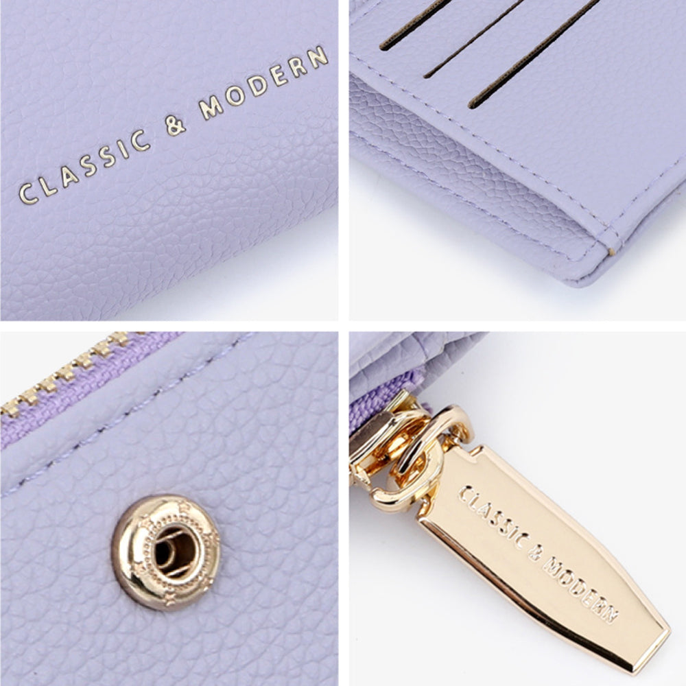 TAILIAN T2051-006 Litchi Texture PU Leather Women Short Wallet Folding Purse