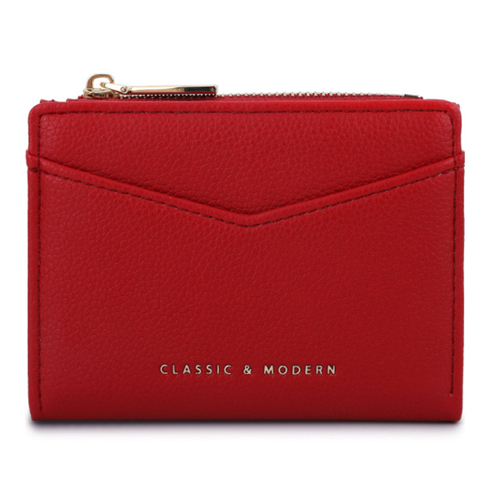 TAILIAN T2051-006 Litchi Texture PU Leather Women Short Wallet Folding Purse