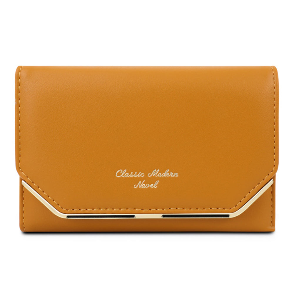 TAILIAN T6223-009 Vintage Wallet PU Leather Trifold Purse Zipper Coins Pouches
