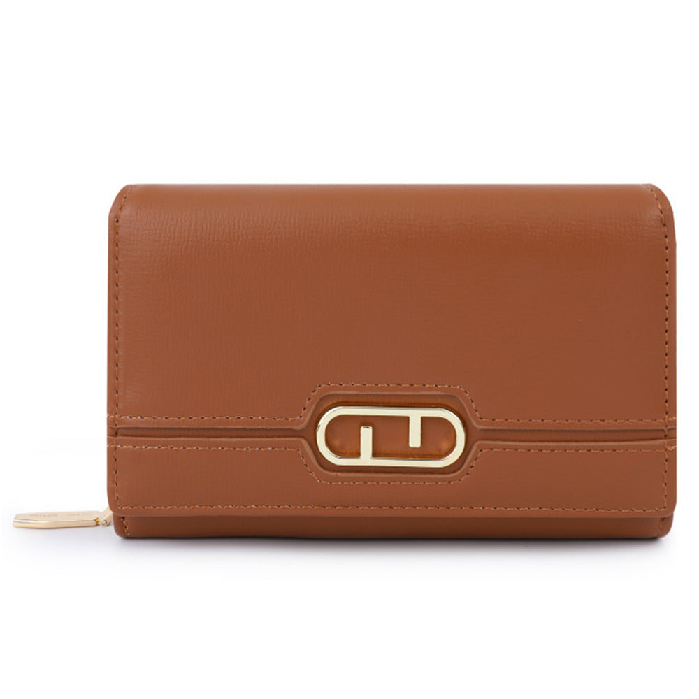 TAILIAN T2713-015 Leather Trifold Ladies Wallets Coin Zipper Long Purse