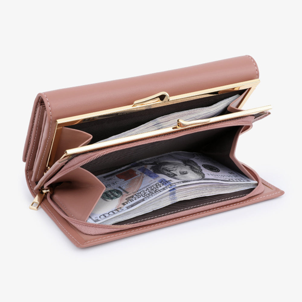 TAILIAN T8703-001 Women's Wallet PU Leather Girls Clutch Bag with Magnetic Buckle