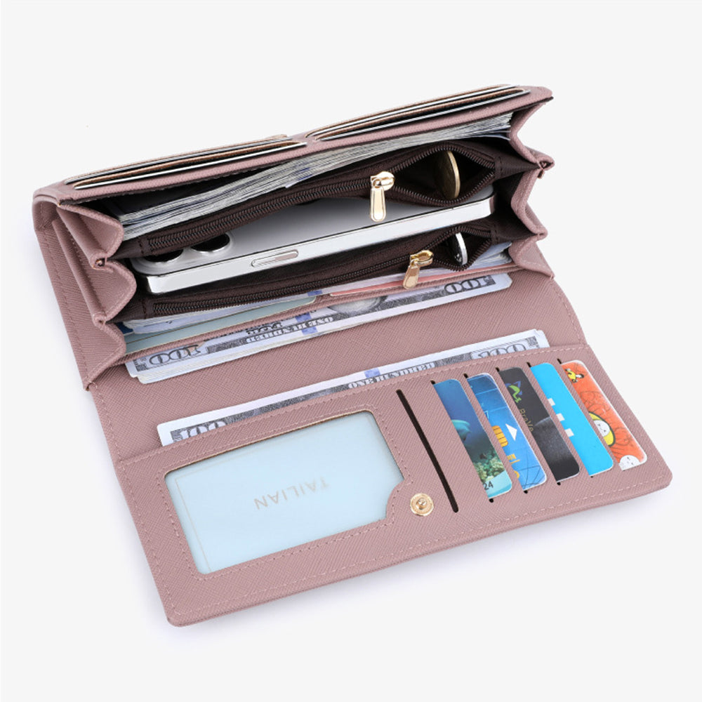 TAILIAN T5540-001 Women's Wallet Cross Texture PU Leather Coin Purse Bag