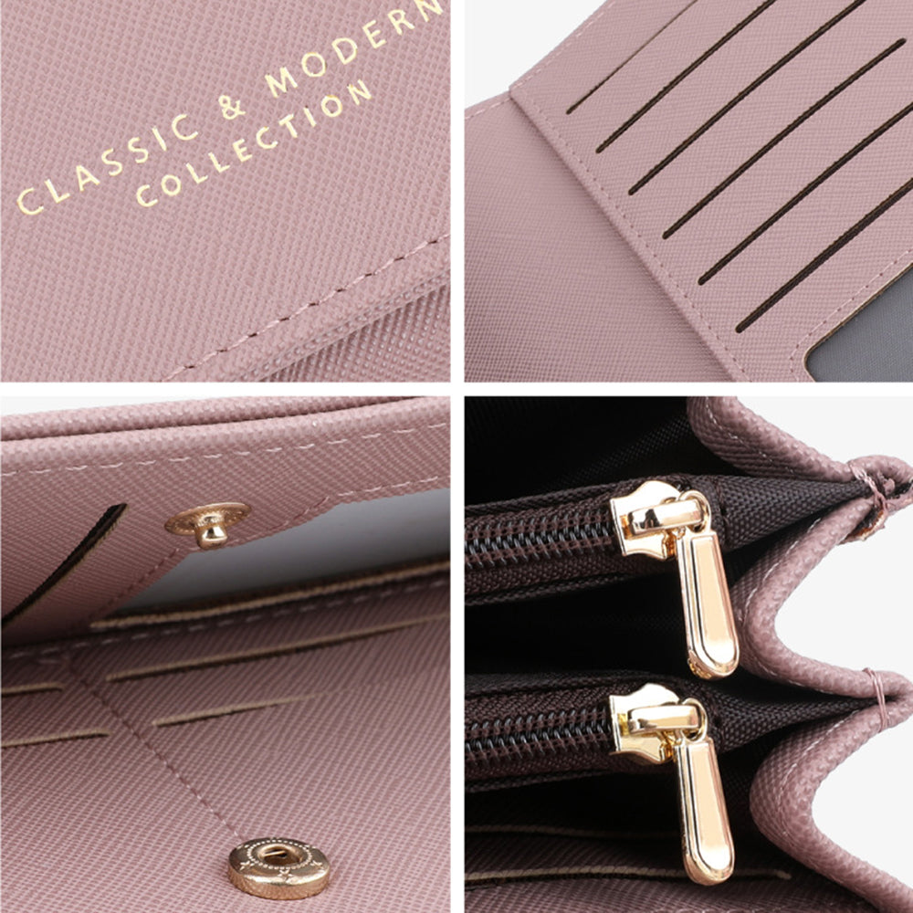 TAILIAN T5540-001 Women's Wallet Cross Texture PU Leather Coin Purse Bag