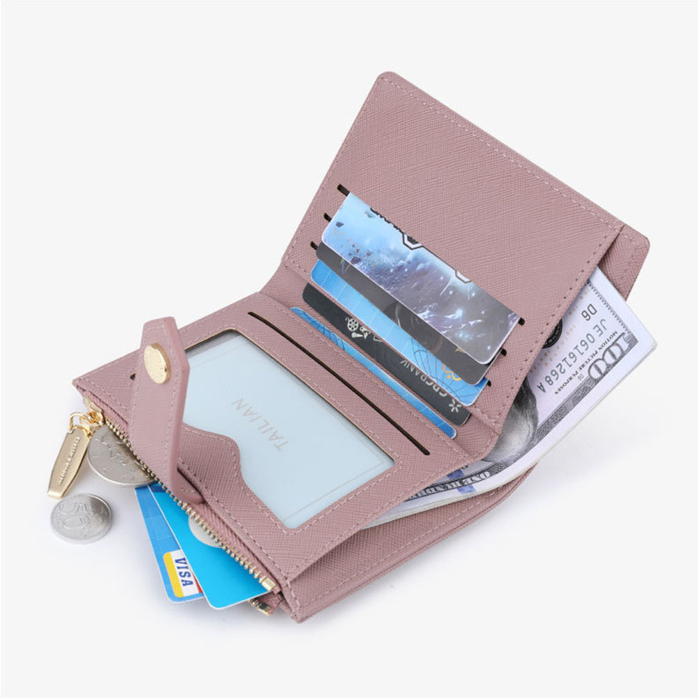 TAILIAN T2602-342 Women Small Purse Wallets Zipper Pocket Shorts Cash Multi-Slots Gifts