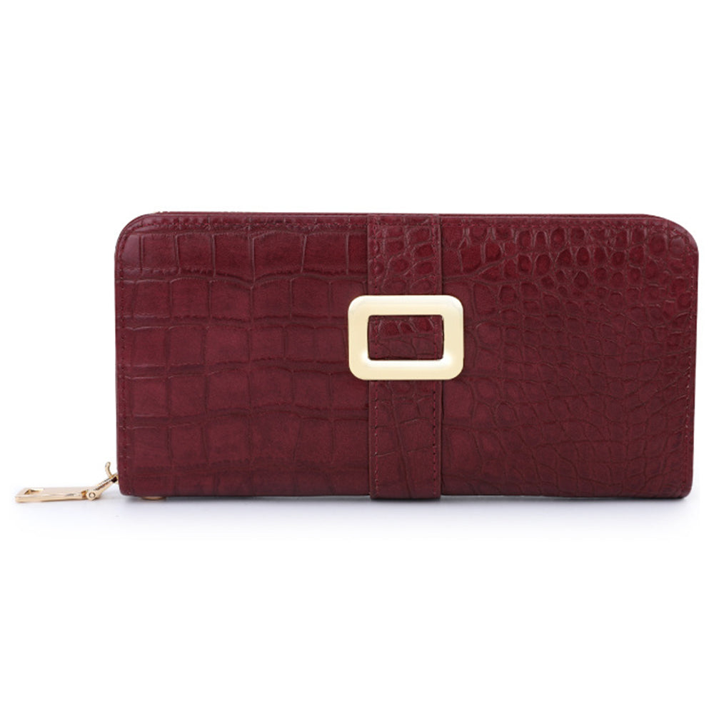 TAILIAN T9612-114 Leather Wallets Long Zipper Card Organiser Crocodile Texture Purse