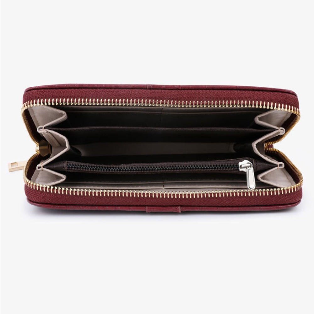 TAILIAN T9612-114 Leather Wallets Long Zipper Card Organiser Crocodile Texture Purse